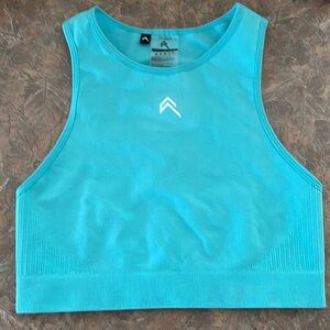 Oner Active High Neck Sports Bra in Turquoise